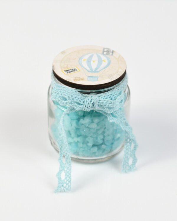 Μπομπονιέρα βαζάκι με αρωματικά άλατα και τυπωμένο σχέδιο αερόστατο