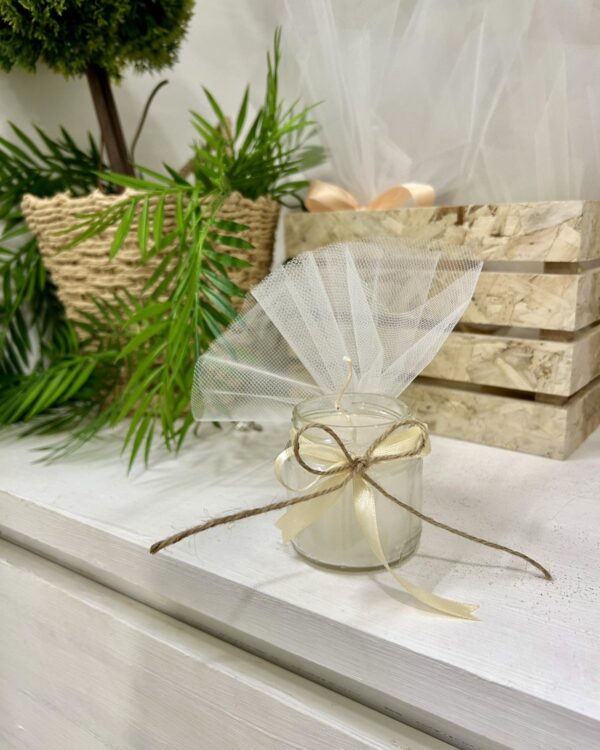 Μπομπονιέρα αρωματικό κερί σε βαζάκι