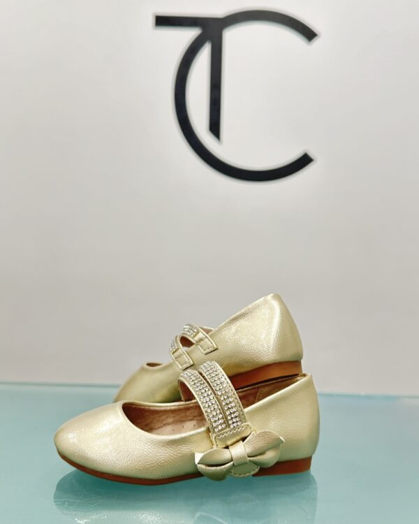 Βαπτιστικό παπούτσι μπαρέτα σε χρυσό