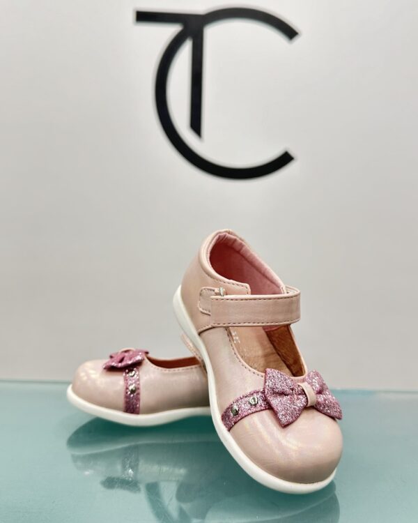 Βαπτιστικό παπούτσι μπαρέτα σε ροζ