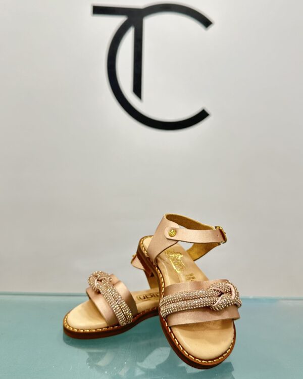 Βαπτιστικό παπούτσι πεδιλάκι σε ροζ χρυσό