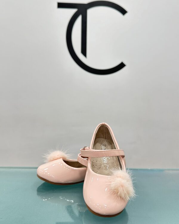 Βαπτιστικό παπούτσι μπαρέτα σε ροζ