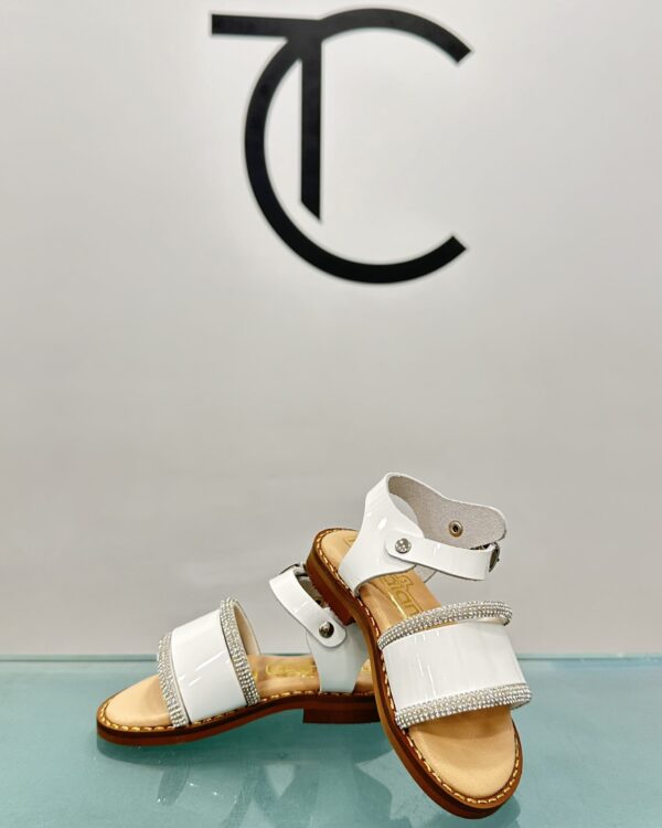 Βαπτιστικό παπούτσι πεδιλάκι σε λευκό χρώμα