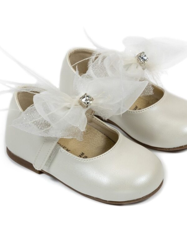 Βαπτιστικό παπούτσι μπαρέτα με φιόγκο