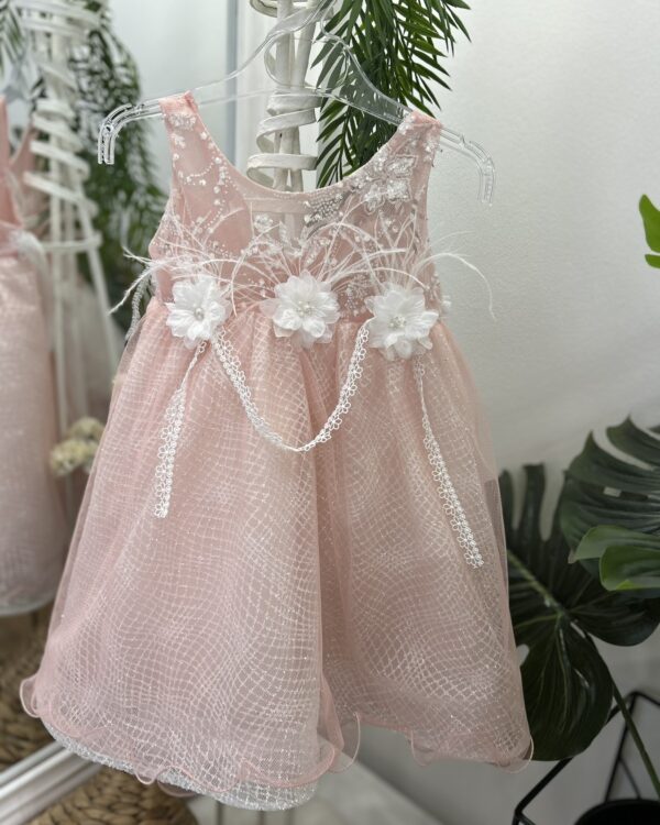 Βαπτιστικό φόρεμα σε ροζ αποχρώσεις