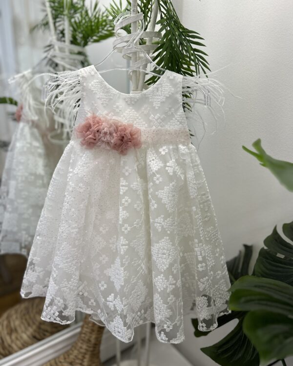 Βαπτιστικό φόρεμα με φτερά στα μανίκια