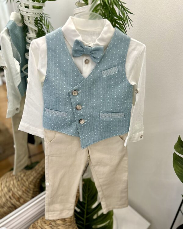 Βαπτιστικό κουστούμι σε σιέλ αποχρώσεις