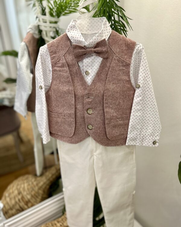 Βαπτιστικό κουστούμι σε ανοιχτόχρωμο σάπιο μήλο