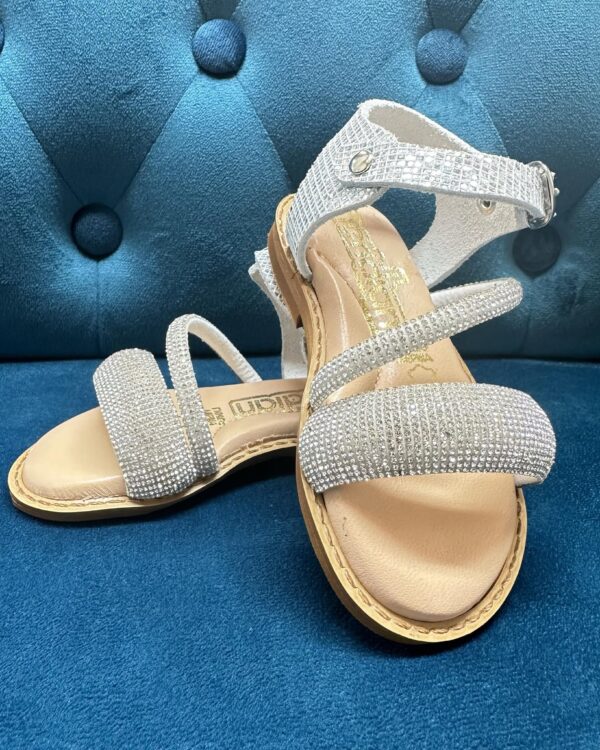 Βαπτιστικό παπούτσι πεδιλάκι σε ασημί και χρυσό