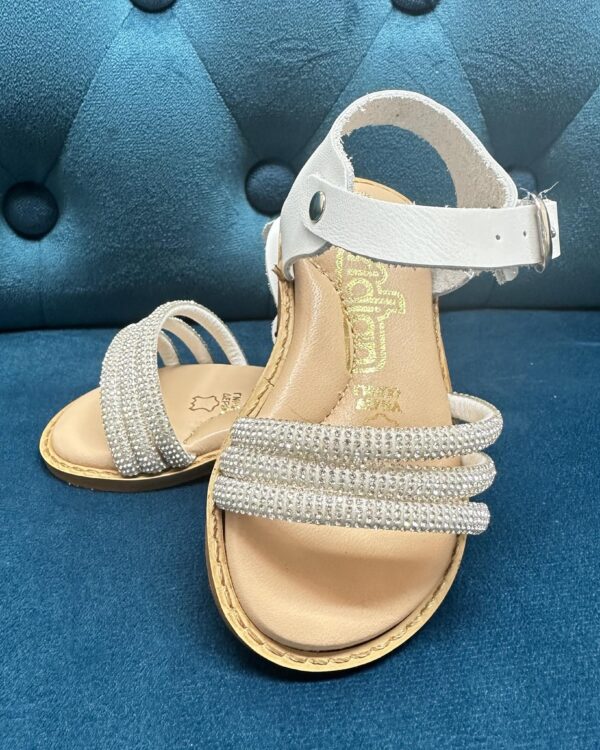 Βαπτιστικό παπούτσι πεδιλάκι με δέρμα και στρας