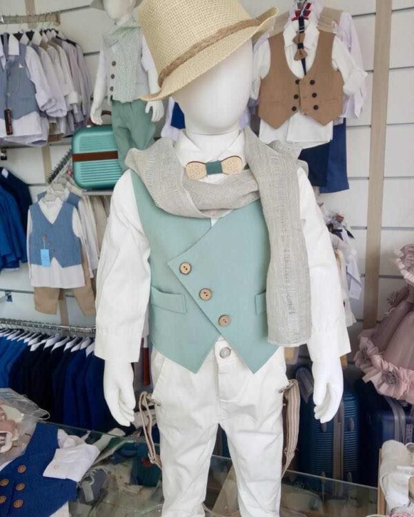 Βαπτιστικό κουστούμι σε αποχρώσεις μέντα