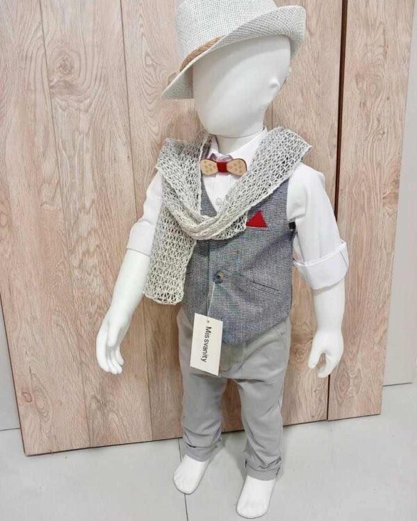 Βαπτιστικό κουστούμι σε γκρι αποχρώσεις