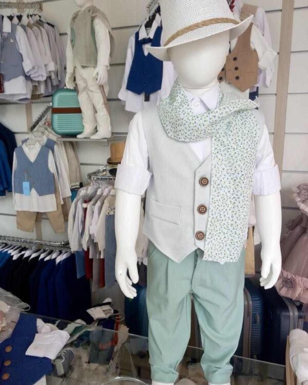 Βαπτιστικό κουστούμι σε αποχρώσεις μέντα