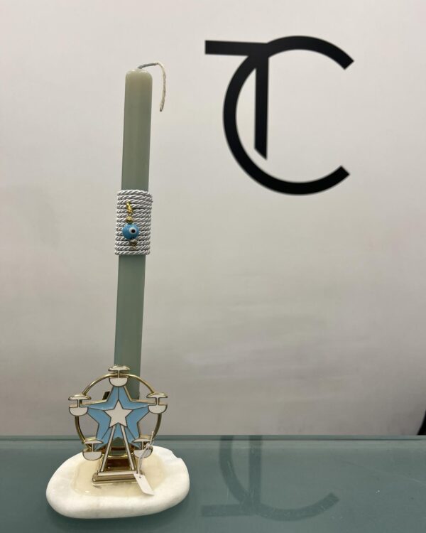 Λαμπάδα καρουζέλ με επιχρυσωμένη βάση