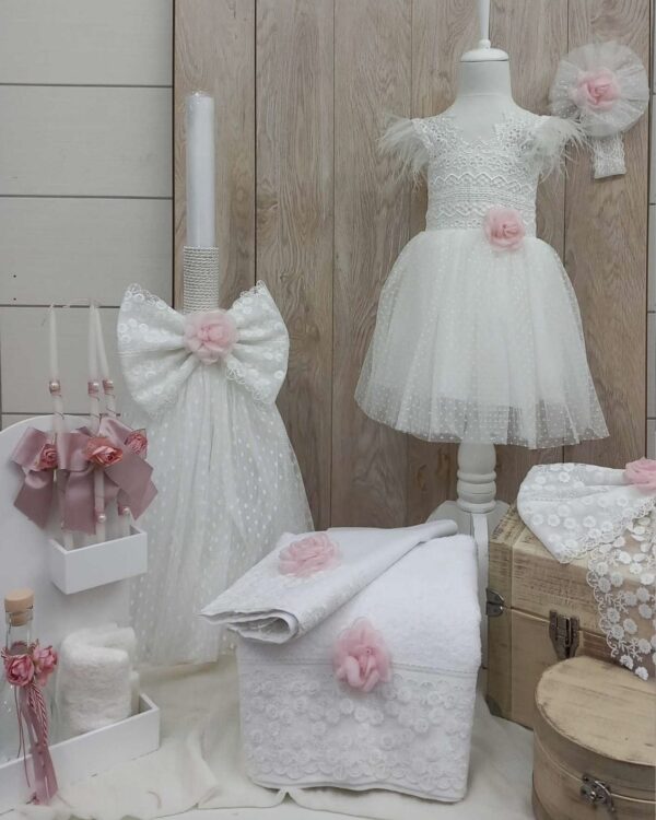 Ολοκληρωμένο πακέτο βάπτισης με ξύλινο μπαούλο