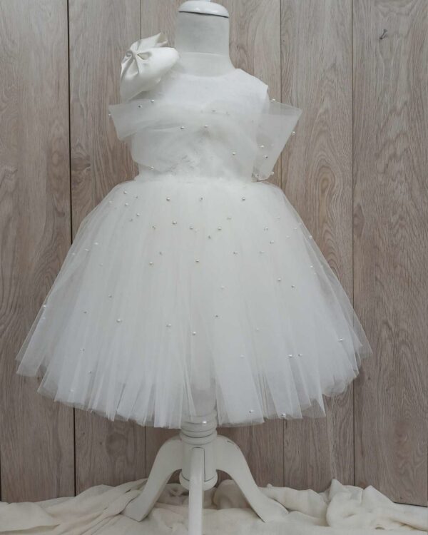 Βαπτιστικό φόρεμα διακοσμημένο με πέρλες