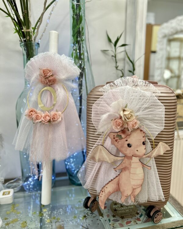 Ολοκληρωμένο πακέτο βάπτισης Χρυσό στεφάνι Μονόγραμμα