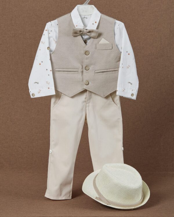 Βαπτιστικό κουστούμι σε μπεζ αποχρώσεις