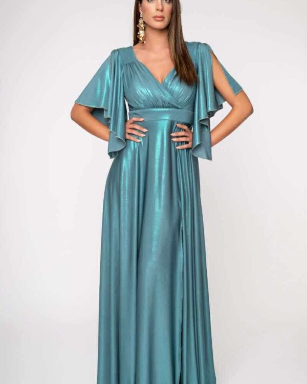 Εντυπωσιακό μακρύ μεταλλικό φόρεμα