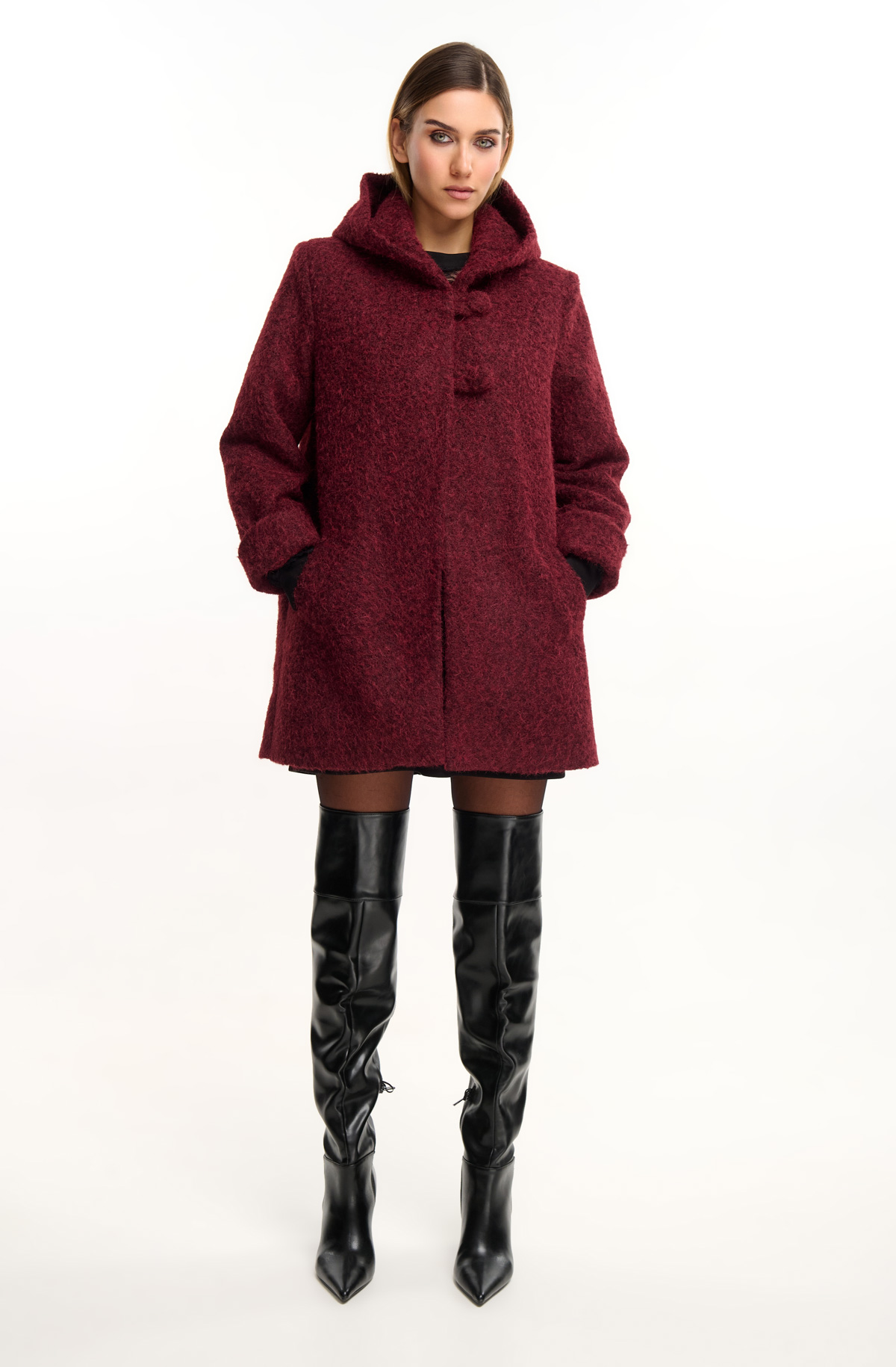 Γυναικείο παλτό με κουκούλα