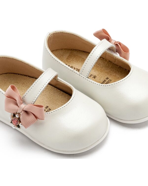 Βαπτιστικά παπούτσια Δερμάτινο γοβάκι με φιογκάκι