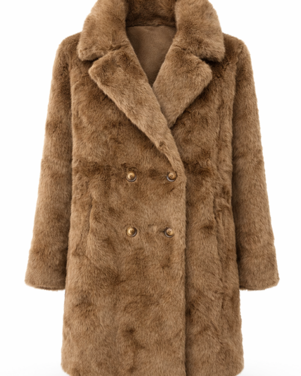 Μακριά καφέ οικολογική γούνα