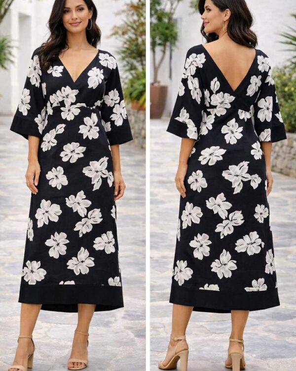 midi-forema-mavro-me-lefka-floral-schedia-v-laimokopsi-miss-vanity