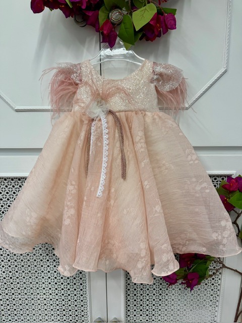 Εκθαμβωτικό φόρεμα με πούπουλα & παγιέτες